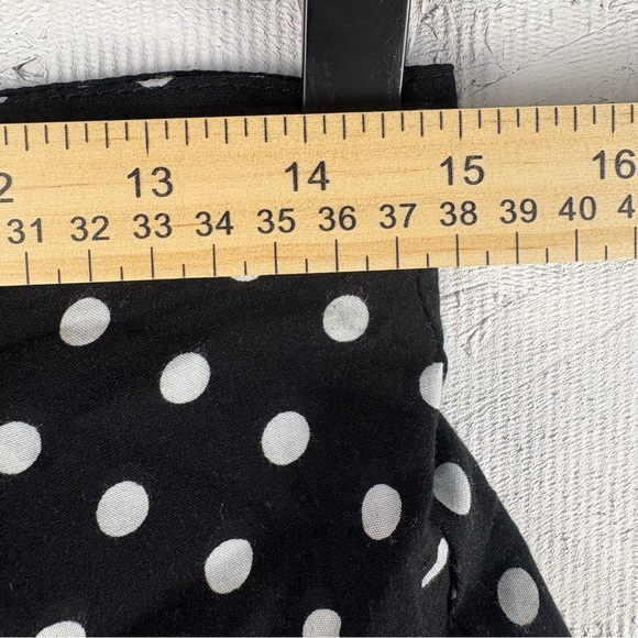 Wild Honey Black and White Polka Dot Wide-Leg Pants High Waisted Pleated Sz L - Picture 9 of 16